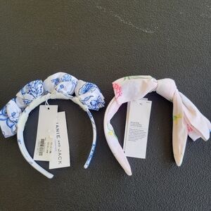 Janie and Jack Kids Floral Headband Set - Blue and Pink